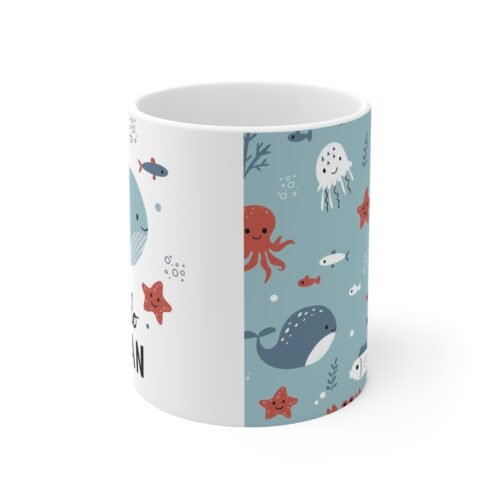 Ocean-Themed Whale Mug – Cute Nautical Coffee Cup, Fun Gift for Beach Lovers