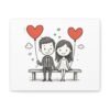 Romantic Couple Canvas Print, Love Art for Home, Cute Wall Decor, Anniversary Gift, Valentine's Day Decoration