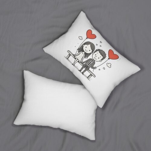 Cute Love Couple Lumbar Pillow