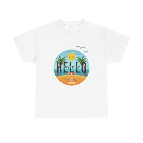 Sunshine Vibes Unisex Heavy Cotton Tee, Beach Shirt, Summer Tee, Vacation Top, Travel Wear, Hello Sunshine T-Shirt