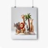 Whimsical Wooden Safari Animal Friends Wall Art for Nursery and Playroom