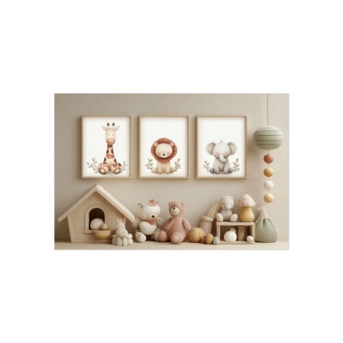 Whimsical Animal Art Prints, Nursery Decor, Baby Shower Gift, Childrens Room Wall Art, Modern Playroom Decorations