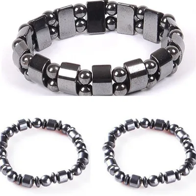 Simple beaded elastic magnetic magnet bracelet black beads magnetic therapy health jewelry