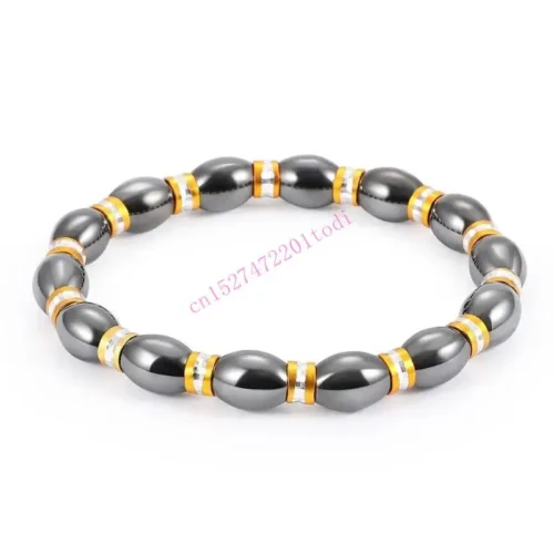 M76B Cool Bracelet Alloy Hematite Stone Therapy for Health Care Bangle Unise