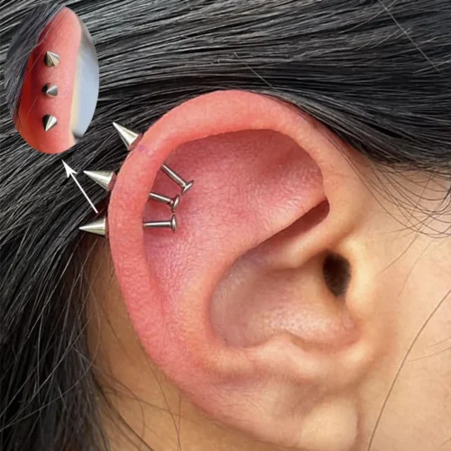 1/3pcs Stainless Steel Balls & Spikes Labret Monroe Lip Cheek Tragus Cartilage Helix Earring Ring Body Piercing Jewelry 16G