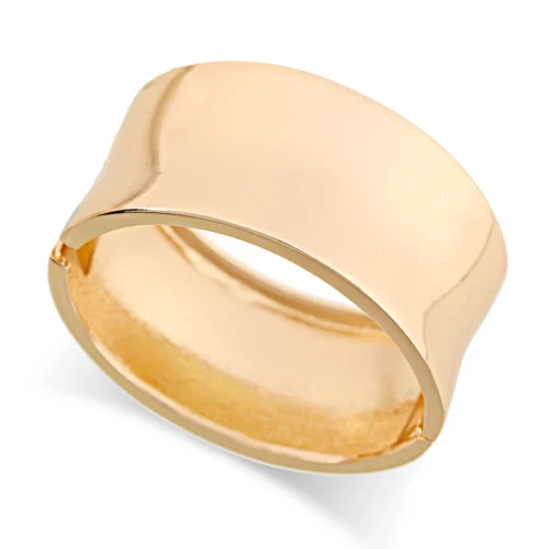 HAHA&TOTO New Fashion Statement Brushed Gold Plated Cuff Bracelet for Women Chunky Metal Bangle Party Wedding Jewelry Wholesale