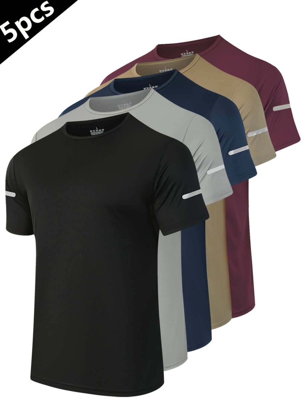 5pcs Men's Athletic T-Shirts