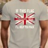 Men's Casual Short Sleeve T-Shirt with Union Jack Flag Offends You Quote Print - Lightweight Summer Tee, Regular Fit